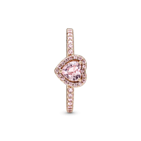 Anillo Pandora Rosa Corazón Brillante Elevado Rosa 188421C04 | Joye...