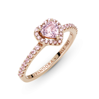 Anillo Pandora Rosa Corazón Brillante Elevado Rosa 188421C04 | Joye...
