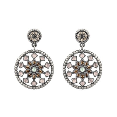 Pendientes Raive Ojo de Gato, Calcedonia y Circonita Brown P571 | J...