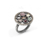 Anillo Raive Granate, Calcedonia, P. Luna y Coral 15276 | Joyería R...