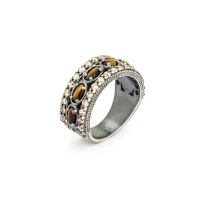 Anillo Raive Plata Ojo de Tigre Circonitas 15318 | Joyería River