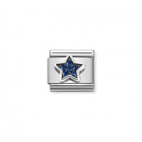 Link Nomination Acero y Plata Estrella Azul 330323 09 | Joyería River