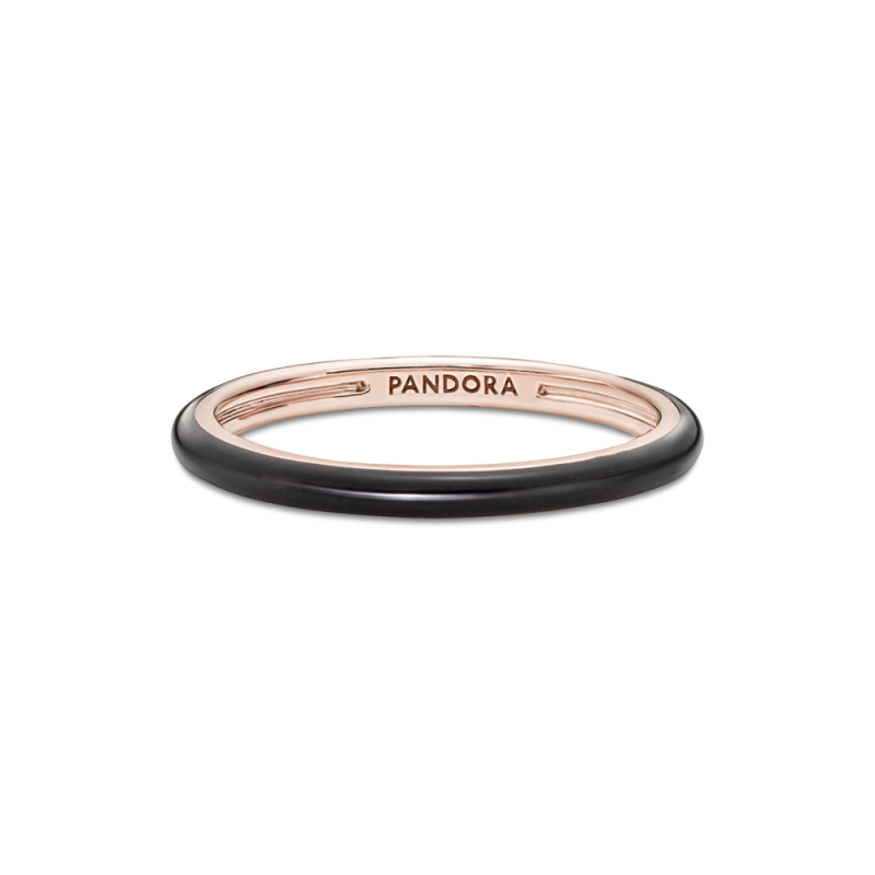 Anillo Pandora Me Rosé y Esmalte Negro 189655C01 | Joyería River