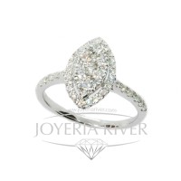 Sortija Oro Blanco y Diamantes RA37I11 | Joyería River