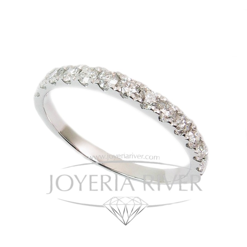 Anillo Oro Blanco Diamantes RA27I85 | Joyería River