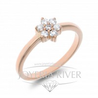 Sortija Oro Rosa Diamantes R677I314 | Joyería River