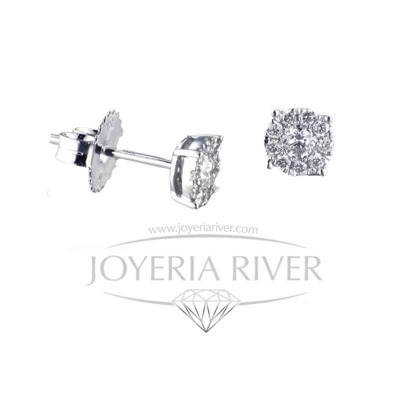 Pendientes Oro Blanco y Diamantes R416I122 | Joyería River