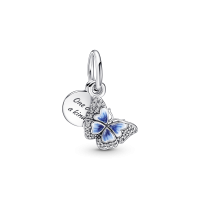 Charm Pandora Colgante Doble Mariposa Azul & Cita 790757C01 | Joyer...