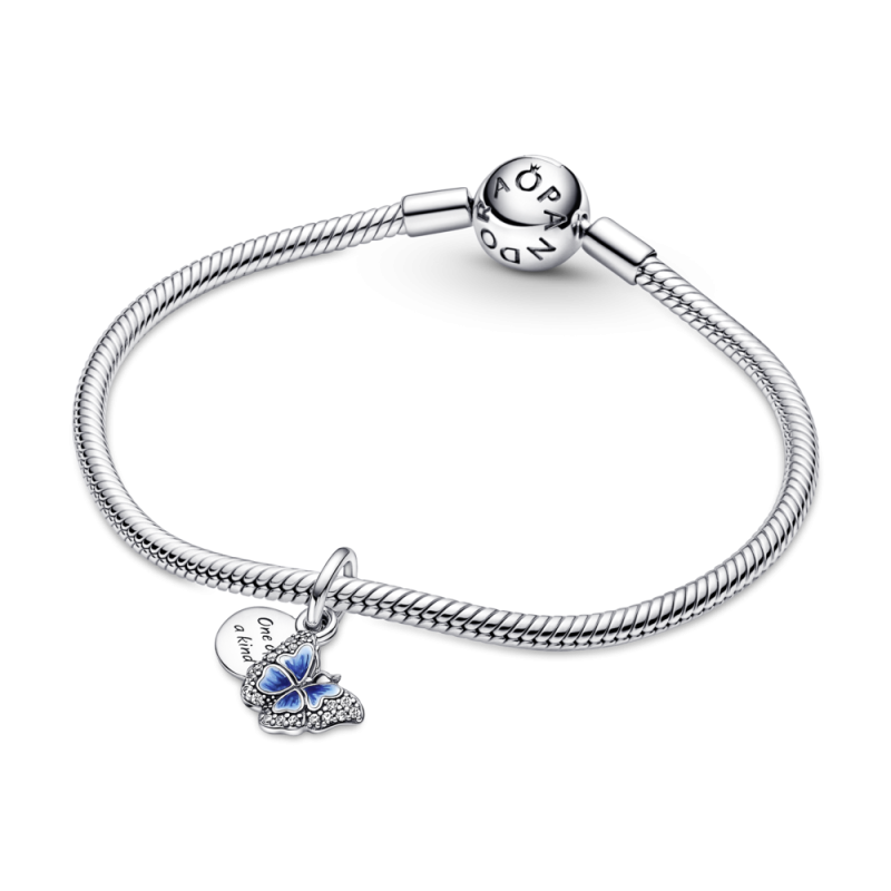 Charm Pandora Colgante Doble Mariposa Azul & Cita 790757C01 | Joyer...