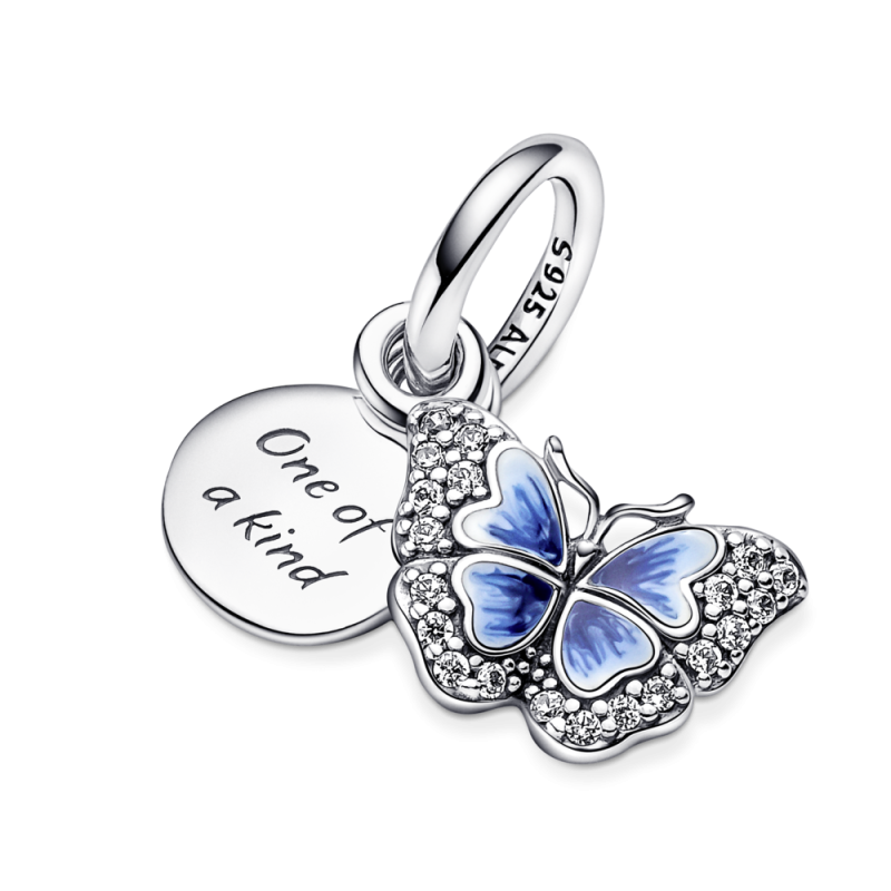 Charm Pandora Colgante Doble Mariposa Azul & Cita 790757C01 | Joyer...