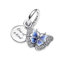 Charm Pandora Colgante Doble Mariposa Azul & Cita 790757C01 | Joyer...