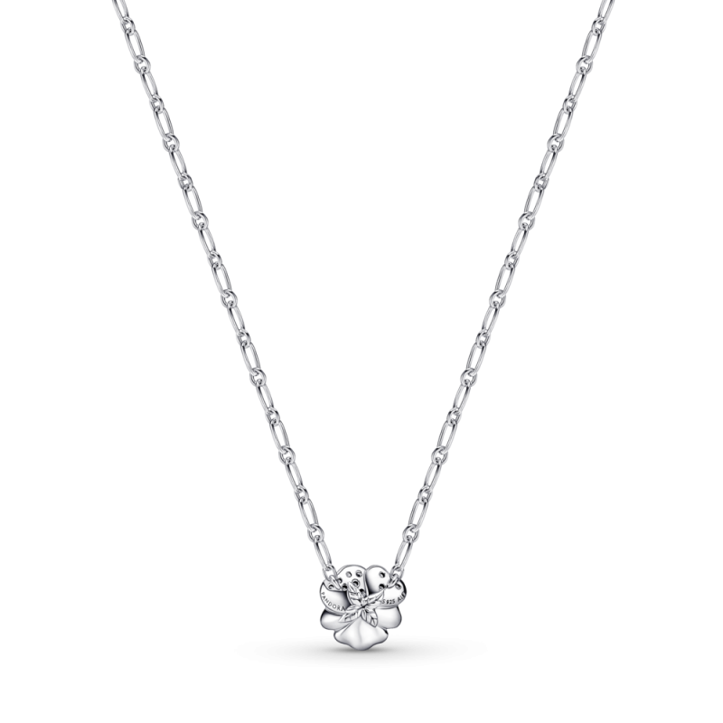 Collar Pandora plata Flor Pensamiento Azul 390770C01 | Joyería River