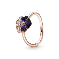 Anillo Pandora rose Flor Pensamiento Morado 180764C01 | Joyería River