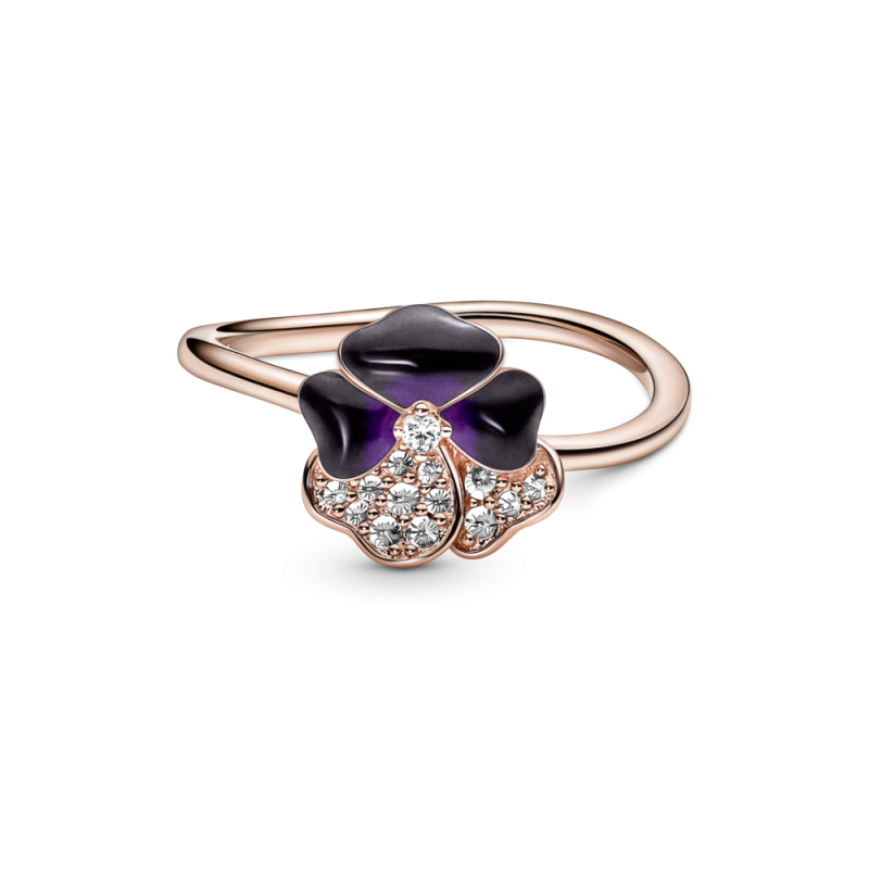 Anillo Pandora rose Flor Pensamiento Morado 180764C01 | Joyería River