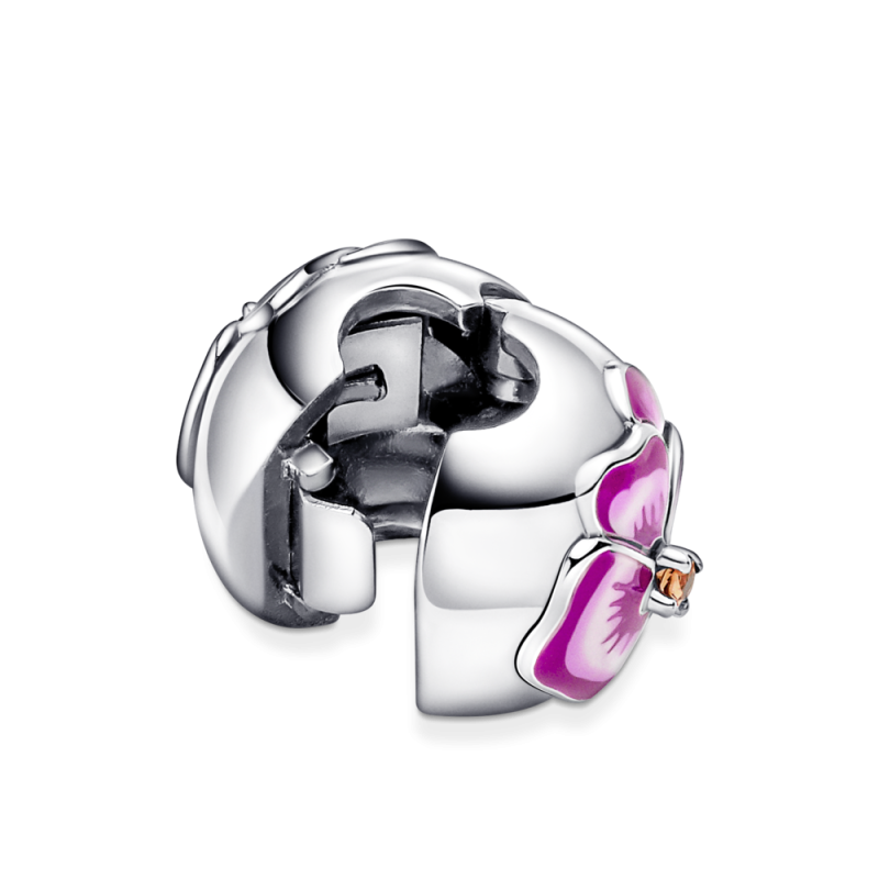 Clip Pandora Flor Pensamiento Rosa 790772C01 | Joyería River