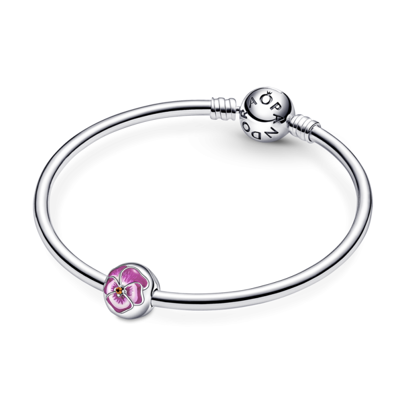 Clip Pandora Flor Pensamiento Rosa 790772C01 | Joyería River