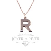 Colgante Oro Rosa y Diamantes Letra "R" R398I734 | Joyería River