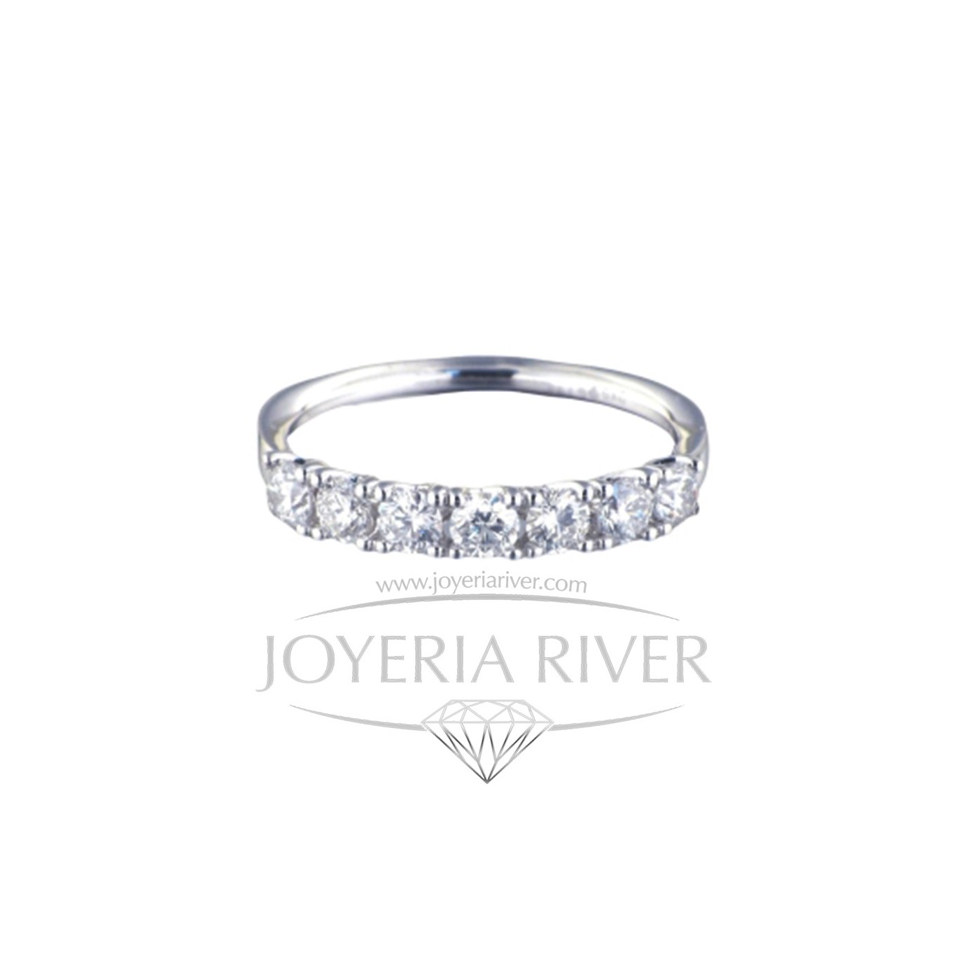 Sortija Oro Blanco y Diamantes R636I212 Joyería River