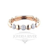 Sortija de Oro Rosa y Diamantes R455I414 | Joyería River