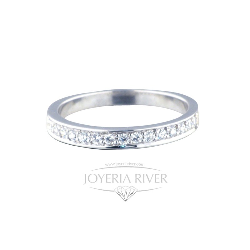Sortija Oro Blanco y Diamantes R372I212 | Joyería River
