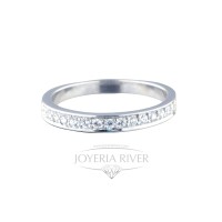 Sortija Oro Blanco y Diamantes R372I212 | Joyería River