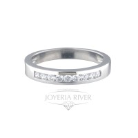 Sortija Oro Blanco y Diamantes R367I812 | Joyería River