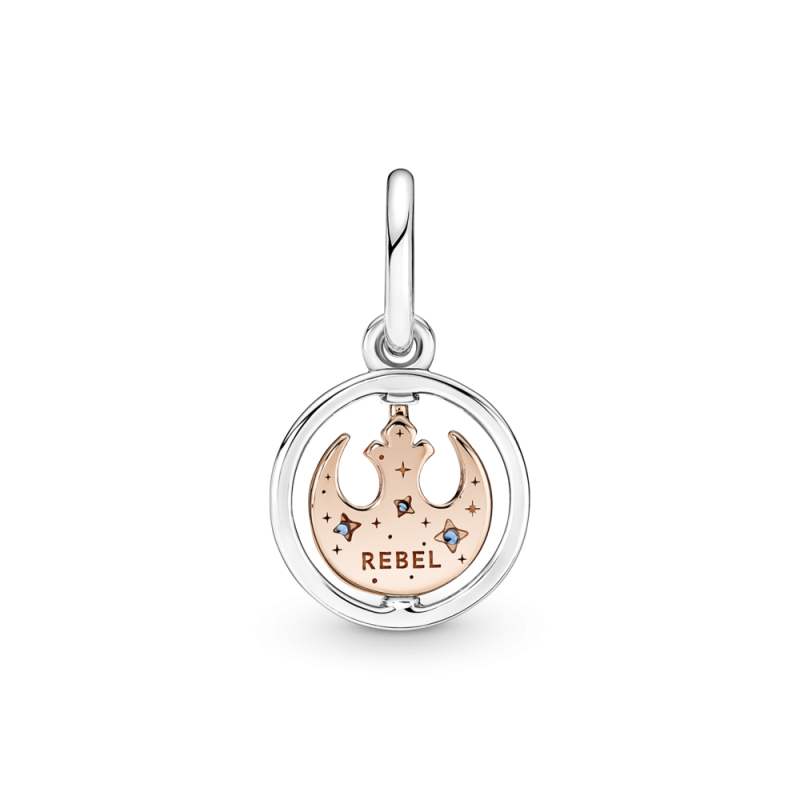 Colgante Pandora Giratorio plata y rosa Símbolo Alianza Rebelde Sta...