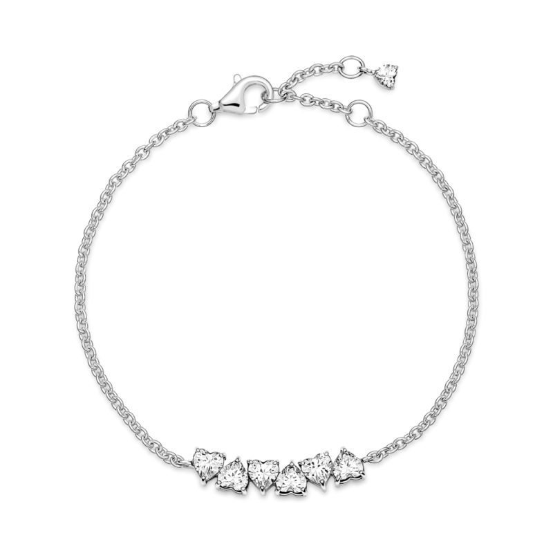 Pulsera Pandora plata Corazones Sin Fin Brillantes 591162C01 | Joye...