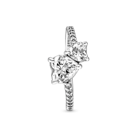 Anillo Pandora solitario plata Doble Corazón Brillante 191198C01 | ...