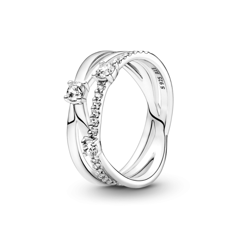 Anillo Pandora plata Triple Banda Brillante 199400C01