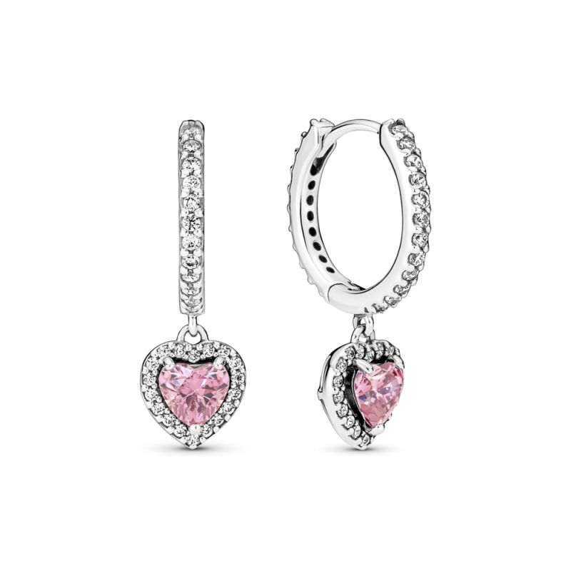 Pendientes Pandora aro plata Corazón Halo Brillante 291445C01 | Joy...