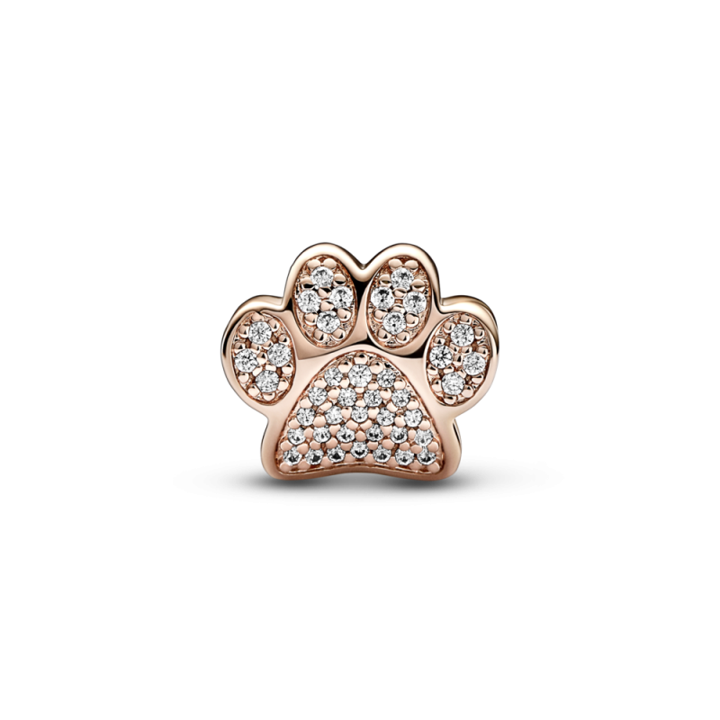 Charm Pandora baño oro rosa Huella Brillante 781714C01 | Joyería River