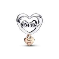Charm plata y baño rosa Corazón Te Quiero Hermana 782244C00 | Joyer...