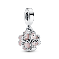 Charm Pandora Colgante Doble plata Trébol Cuatro Hojas de la Amista...