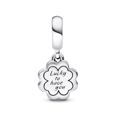 Charm Pandora Colgante Doble plata Trébol Cuatro Hojas de la Amista... 2