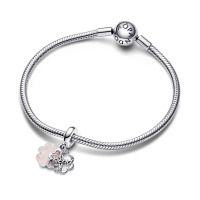 Charm Pandora Colgante Doble plata Trébol Cuatro Hojas de la Amista...