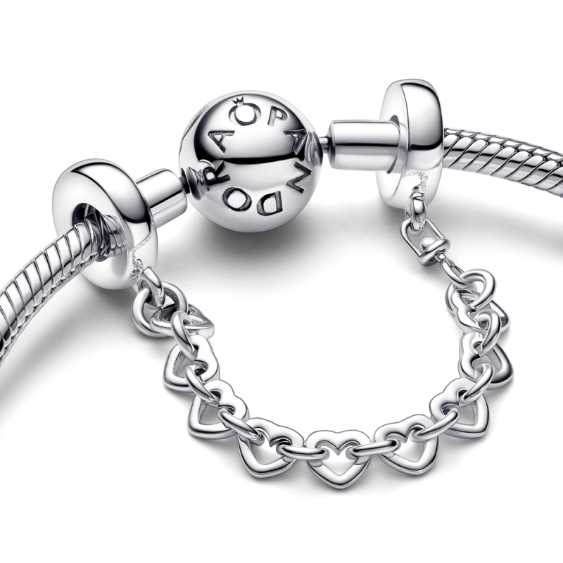 Cadena Seguridad Pandora plata Corazones Enlazados 792274C00 | Joye...