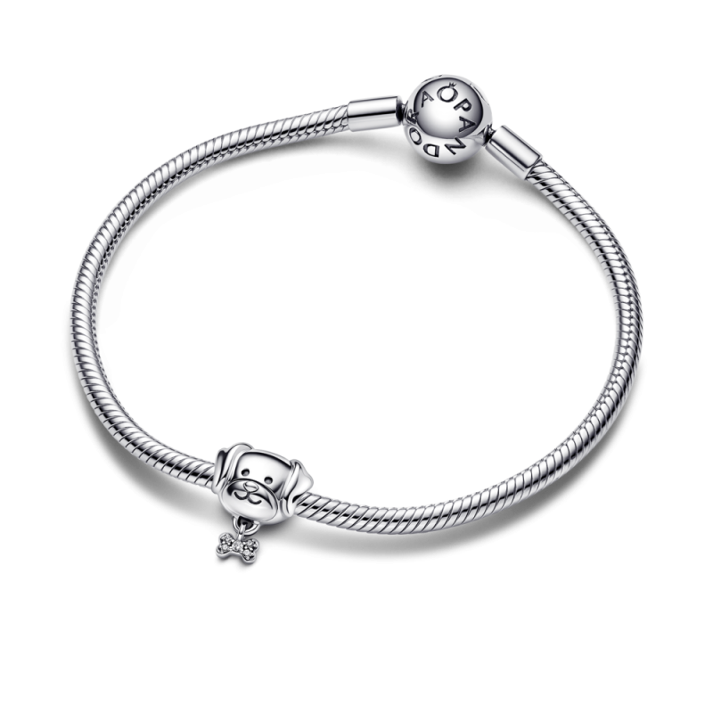 Charm Pandora plata Mascota Perro & Hueso 792254C01 | Joyería River