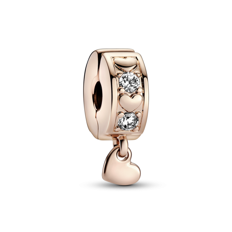 Clip Pandora rosa Corazones Infinitos Brillantes 782253C01 | Joyerí...