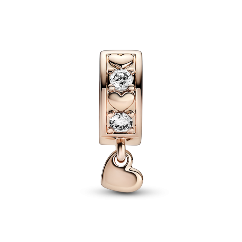 Clip Pandora rosa Corazones Infinitos Brillantes 782253C01 | Joyerí...