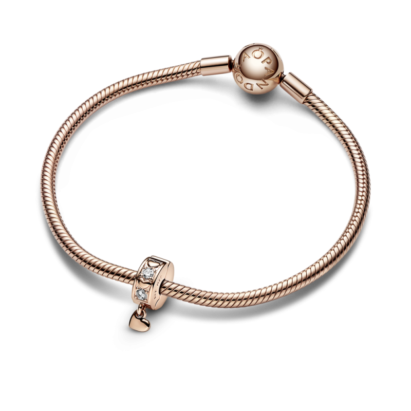 Clip Pandora rosa Corazones Infinitos Brillantes 782253C01 | Joyerí...