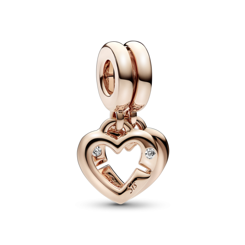 Charm Colgante Pandora Divisible rosa Corazones de Hermanas 789538C...