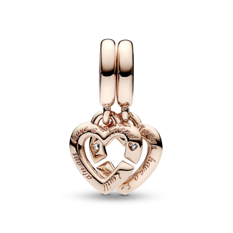 Charm Colgante Pandora Divisible rosa Corazones de Hermanas 789538C...