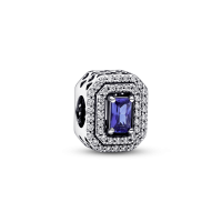 Charm Pandora plata Rectángulo Azul Nivelado Brillante 792385C01 | ...