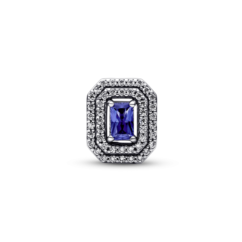 Charm Pandora plata Rectángulo Azul Nivelado Brillante 792385C01 | ...
