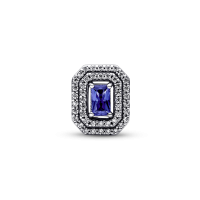 Charm Pandora plata Rectángulo Azul Nivelado Brillante 792385C01 | ...