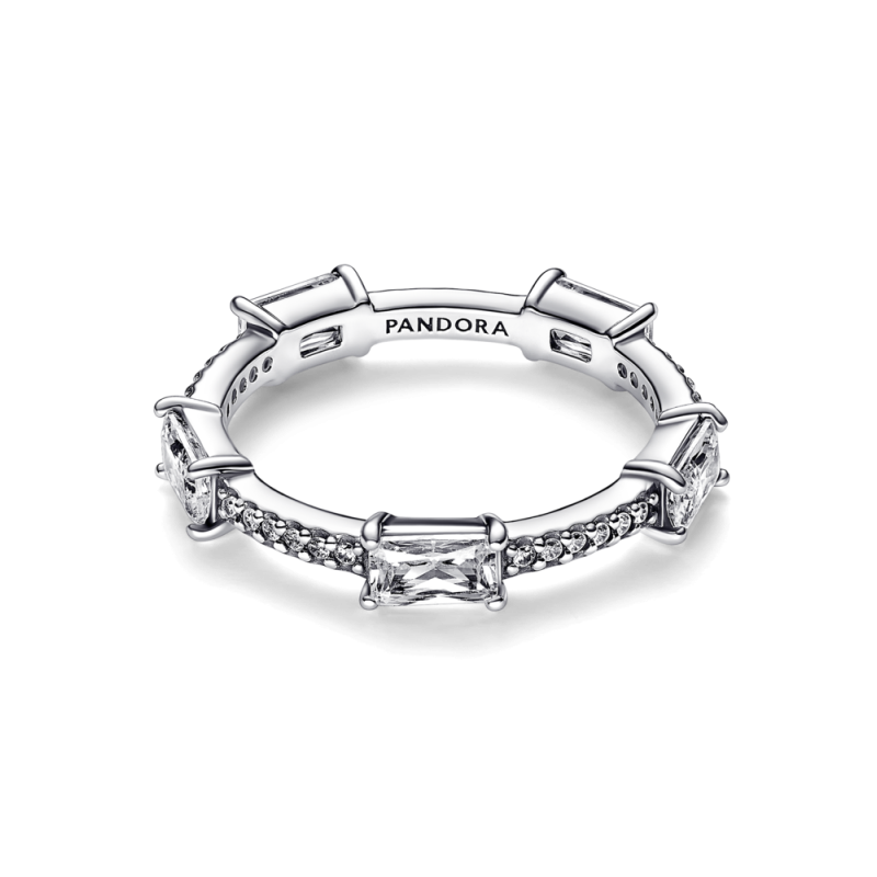 Anillo Pandora plata Barras Rectangulares Brillantes en Pavé 192397...