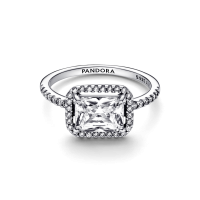 Anillo Pandora plata Halo Rectangular Brillante 192391C01 | Joyería...