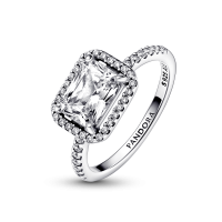 Anillo Pandora plata Halo Rectangular Brillante 192391C01 | Joyería...