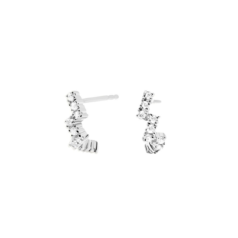 Pendientes Pdpaola The Zipper Silver AR02-590-U | Joyería River